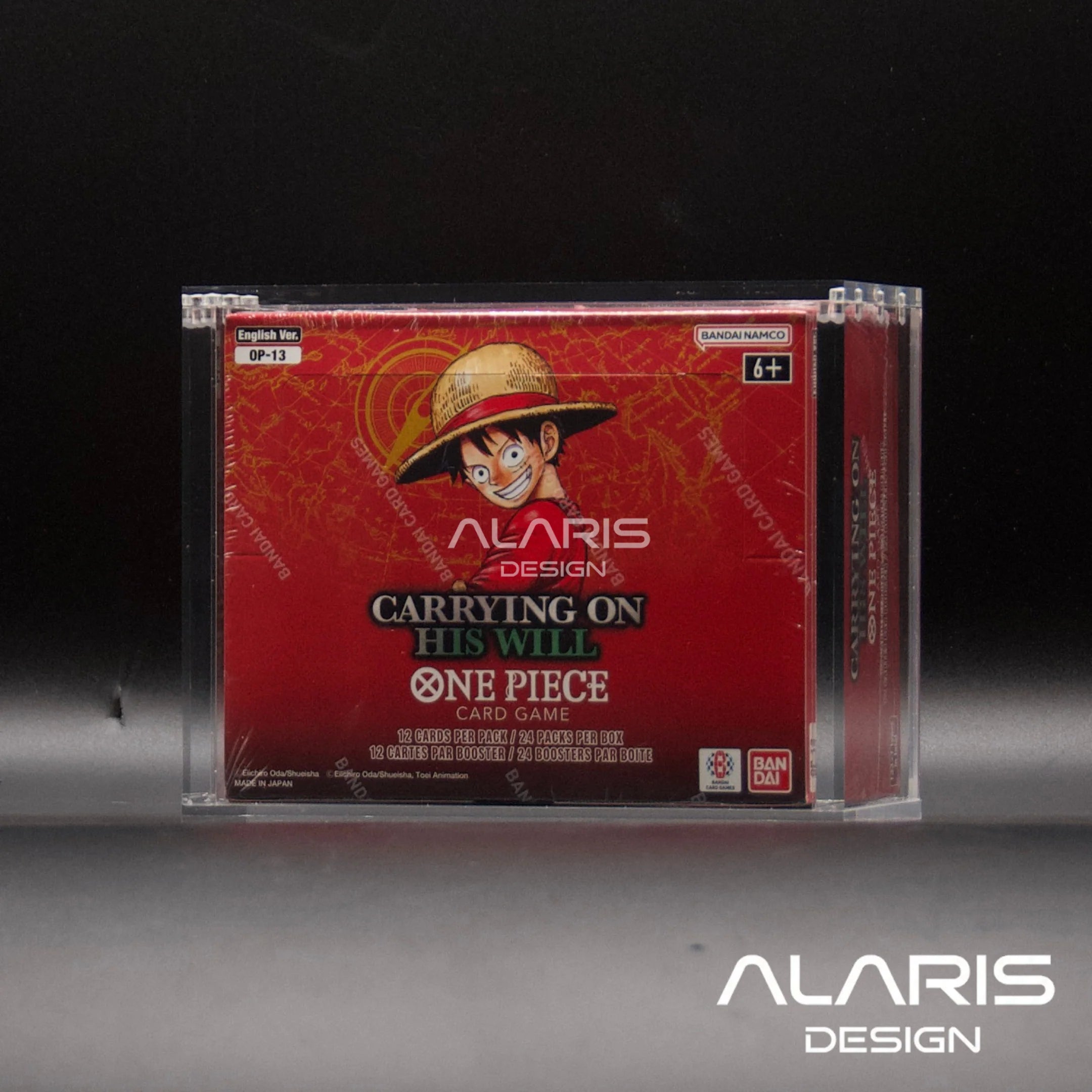 Alaris Design: Premium Acrylic Case for One Piece Card Game Booster Boxes (OP-04 onwards)