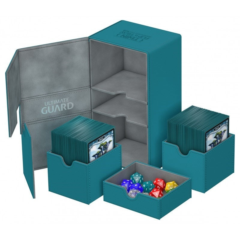 Image for Twin Flip 'n' Tray Deck Case - Petrol (Holds 200+) - Deck Boxes