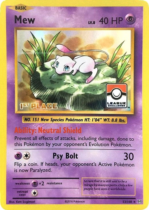 Image for Mew - 53/108 (League Challenge) [1st Place] (053/108) (League & Championship Cards) (PR) - Pokemon