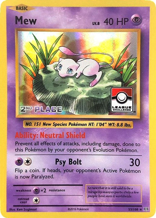 Image for Mew - 53/108 (League Challenge) [2nd Place] (053/108) (League & Championship Cards) (PR) - Pokemon