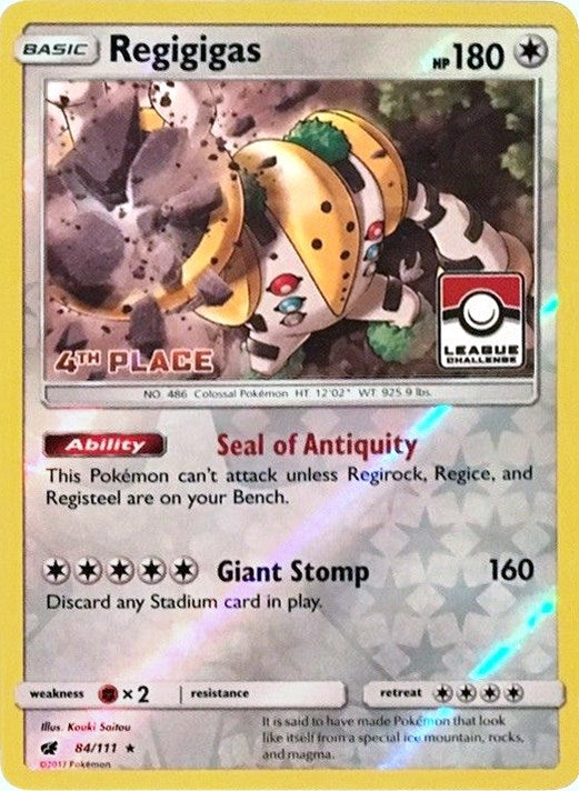 Image for Regigigas - 84/111 (League Challenge) [4th Place] (084/111) (League & Championship Cards) (PR) - Pokemon