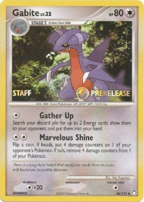 Image for Gabite - 48/123 (Prerelease) [Staff] (48/123) (Diamond and Pearl Promos) (PR) - Pokemon
