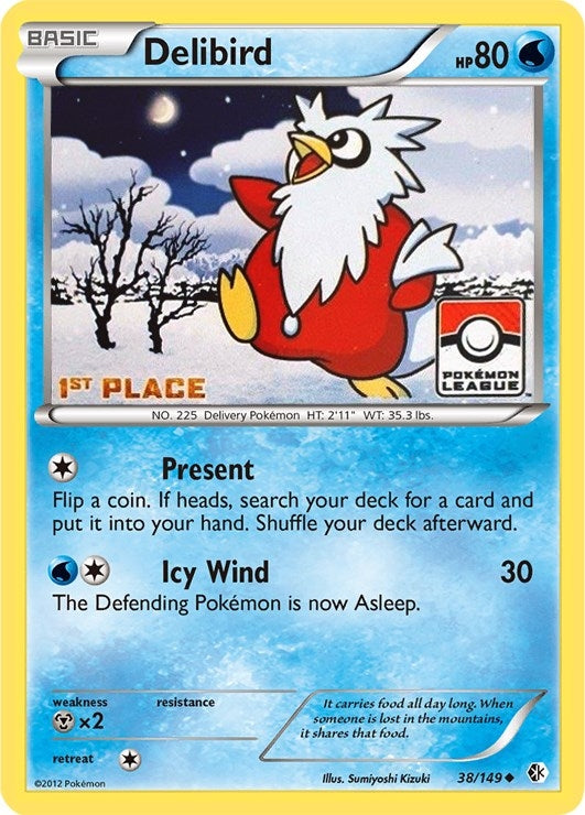 Image for Delibird - 38/149 (Pokemon League) [1st Place] (038/149) (League & Championship Cards) (PR) - Pokemon