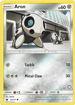 Image for Aron (18) (65/111) (SM Trainer Kit: Alolan Sandslash & Alolan Ninetales) (SMK2) - Pokemon