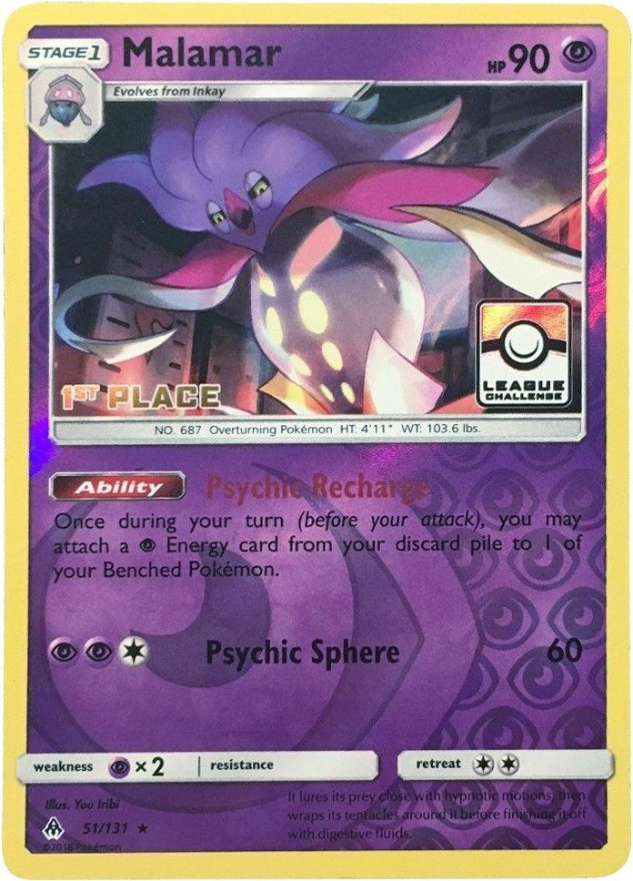 Image for Malamar - 51/131 (League Challenge) [1st Place] (051/131) (League & Championship Cards) (PR) - Pokemon
