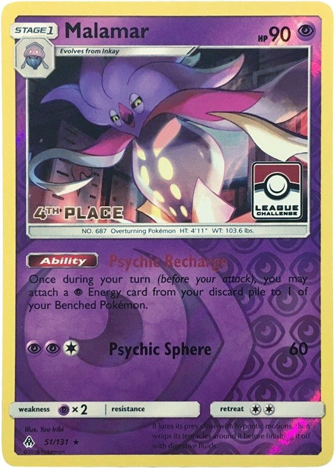 Image for Malamar - 51/131 (League Challenge) [4th Place] (051/131) (League & Championship Cards) (PR) - Pokemon