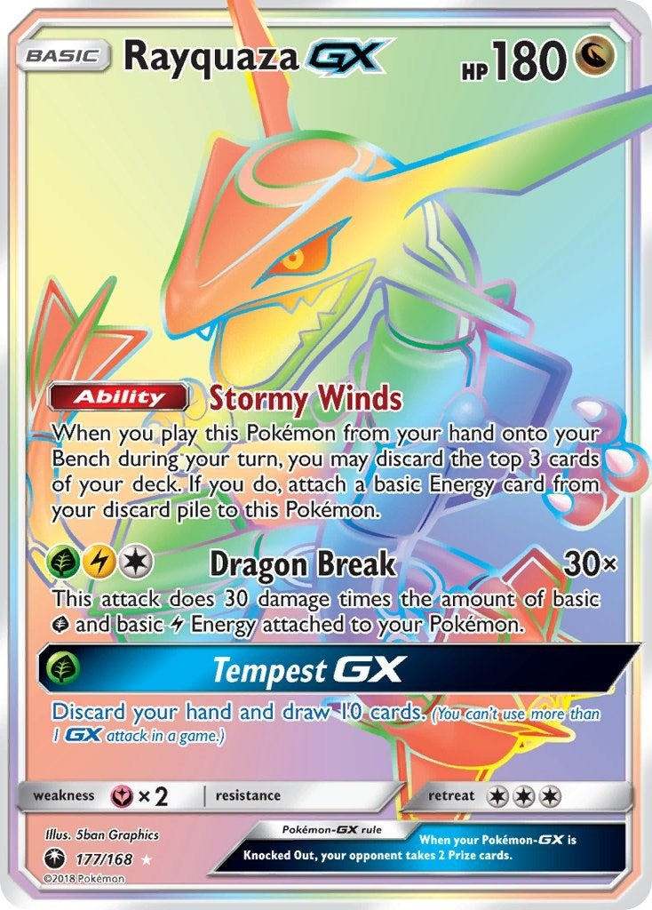 Image for Rayquaza GX (Secret) (177/168) (SM - Celestial Storm) (CES) - Pokemon