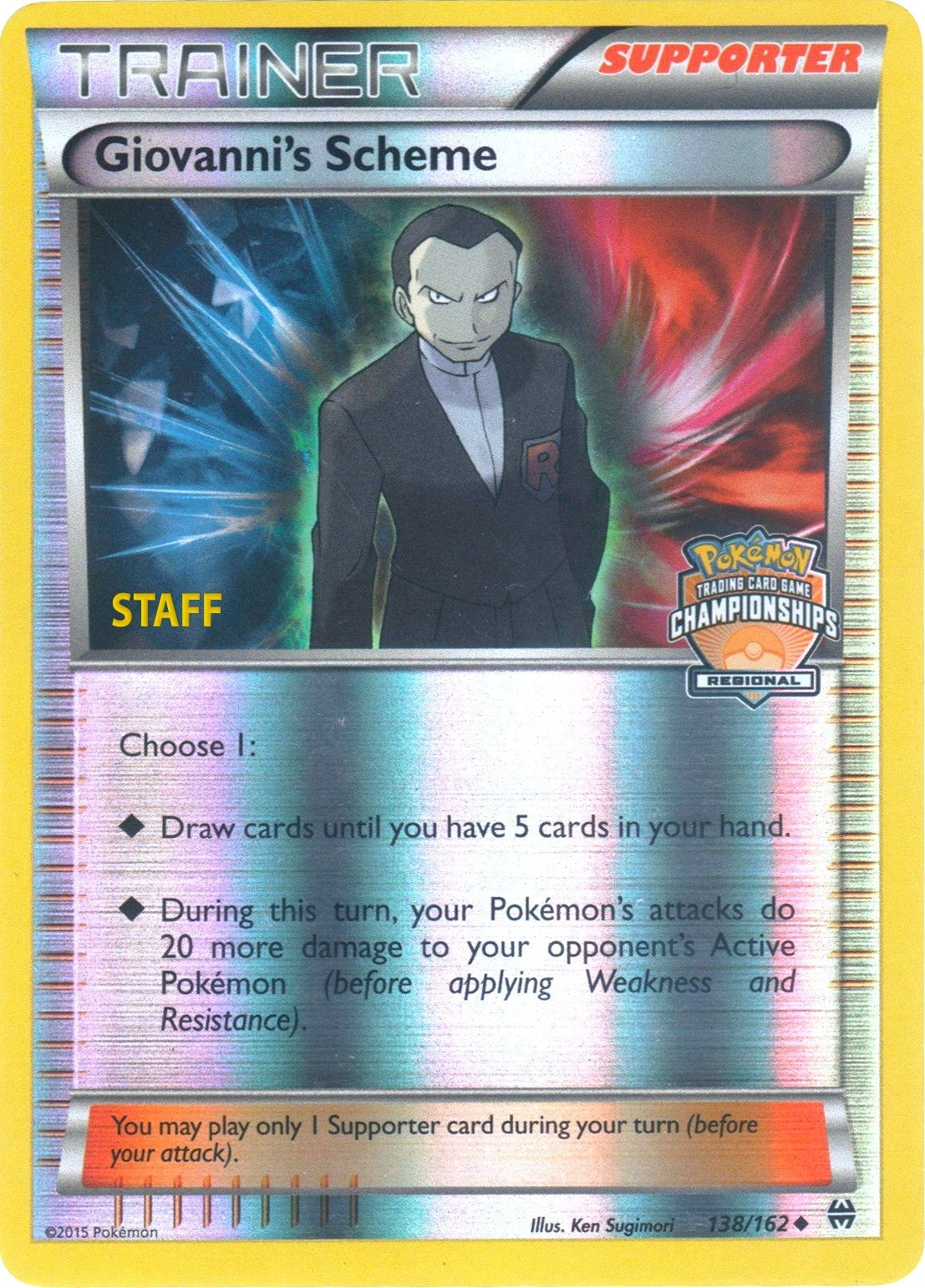 Image for Giovanni's Scheme - 138/162 (Regional Championships) [Staff] (138/165) (League & Championship Cards) (PR) - Pokemon
