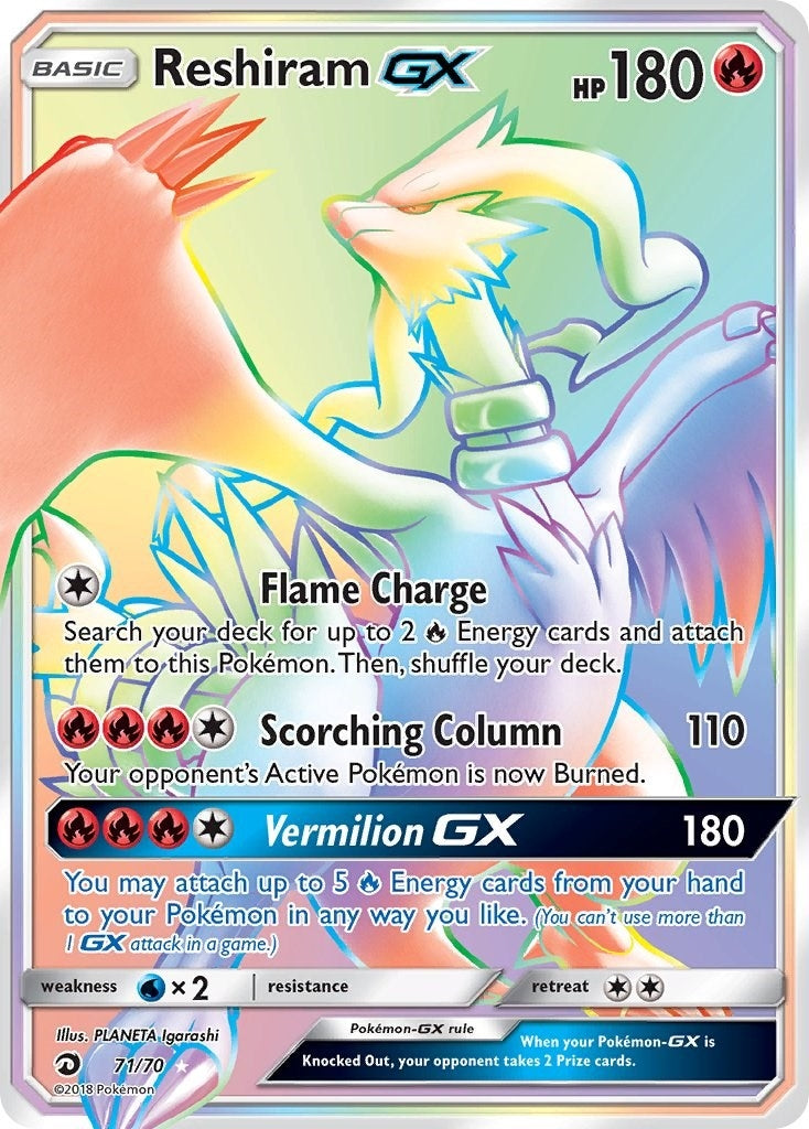 Image for Reshiram GX (Secret) (71/70) (Dragon Majesty) (DRM) - Pokemon