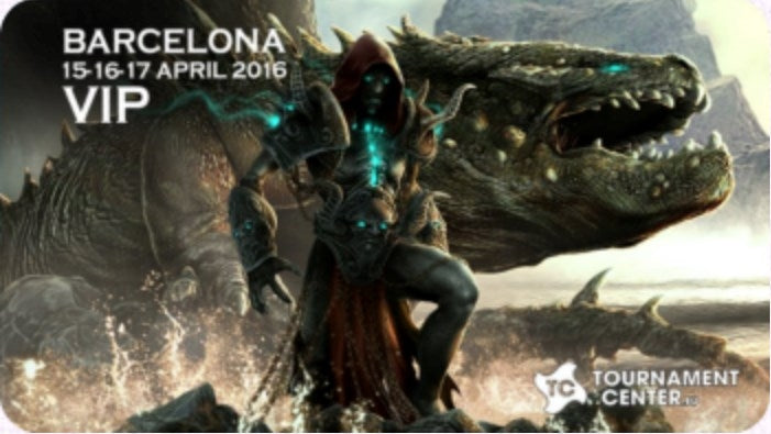 Image for Magic Grand Prix 2016 Playmat: Barcelona (Version 2) - They Came from the Western Sea (Commissioned Artwork) - Playmats