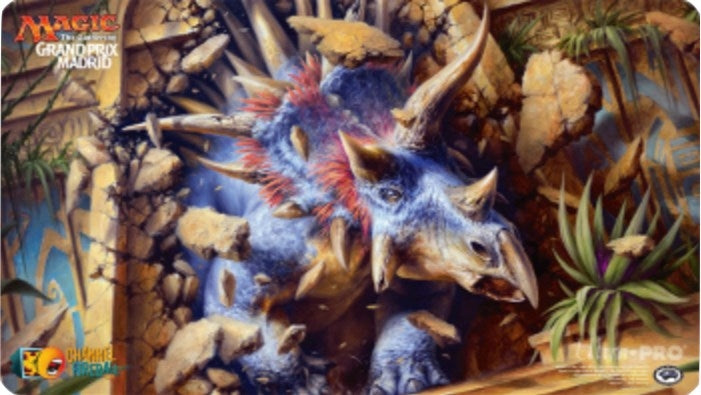 Image for Magic Grand Prix 2018 Playmat: Madrid (Version 2) - Siegehorn Ceratops - Playmats