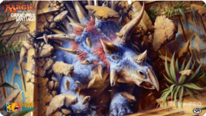Image for Magic Grand Prix 2018 Playmat: Santiago (Version 2) - Siegehorn Ceratops - Playmats