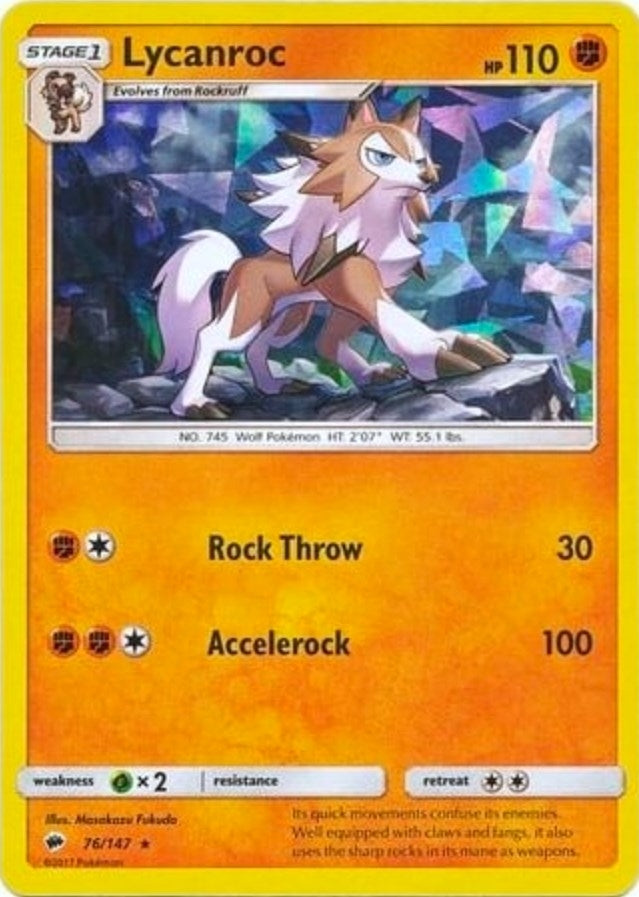 Image for Lycanroc - 76/147 (Cracked Ice Holo) (076/147) (Deck Exclusives) (PR) - Pokemon