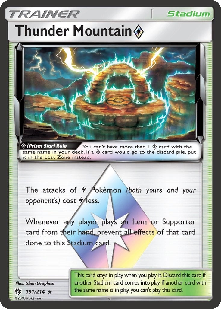 Image for Thunder Mountain Prism Star (191/214) (SM - Lost Thunder) (SM8) - Pokemon