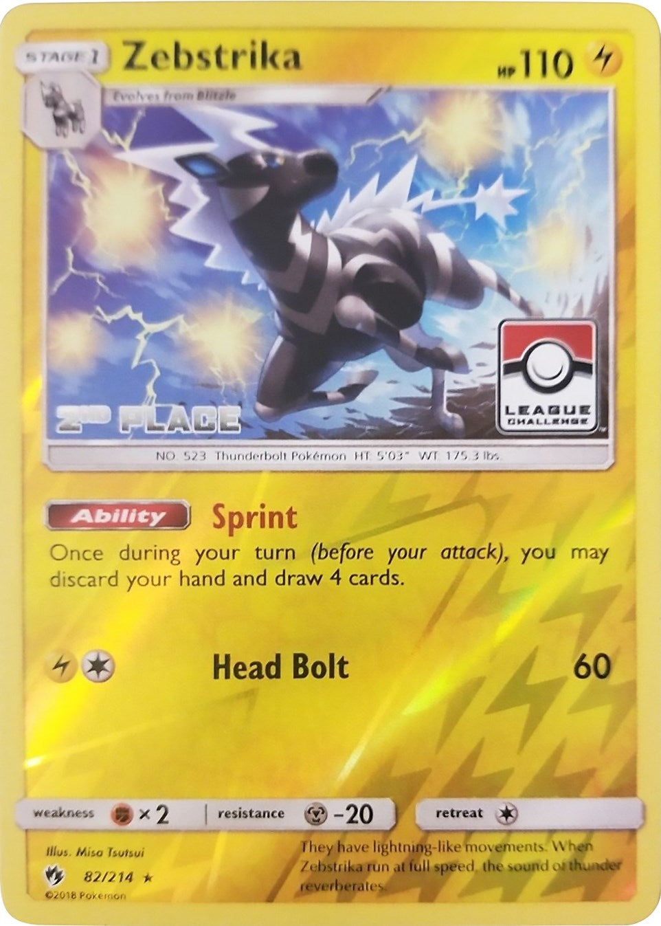 Image for Zebstrika - 82/214 (League Challenge) [2nd Place] (082/214) (League & Championship Cards) (PR) - Pokemon