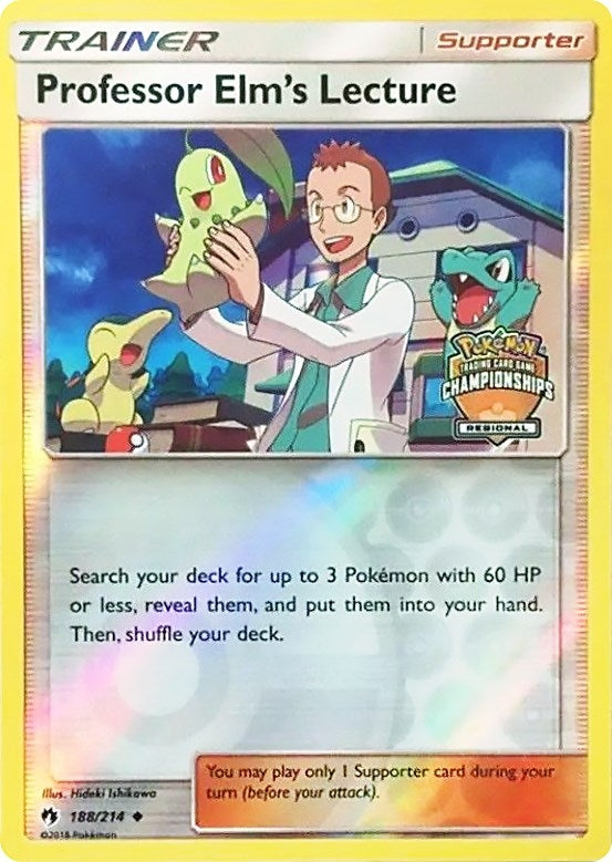 Image for Professor Elm's Lecture - 188/214 (Regional Championships) (188/214) (League & Championship Cards) (PR) - Pokemon