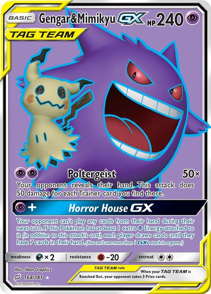 Image for Gengar & Mimikyu GX (Full Art) (164/181) (SM - Team Up) (SM9) - Pokemon