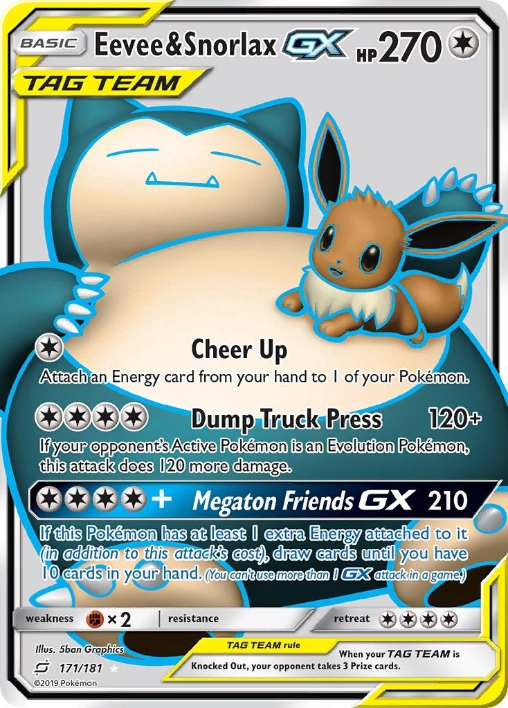 Image for Eevee & Snorlax GX (Full Art) (171/181) (SM - Team Up) (SM9) - Pokemon