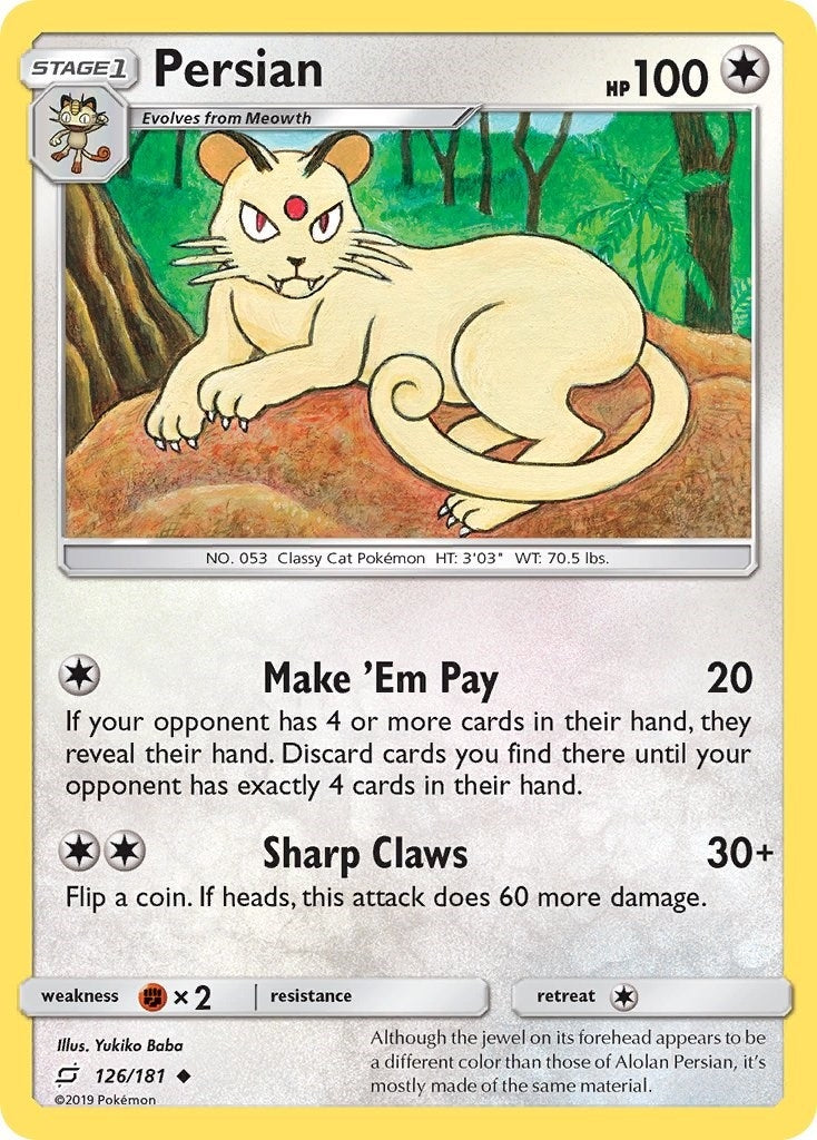 Image for Persian (126/181) (SM - Team Up) (SM9) - Pokemon