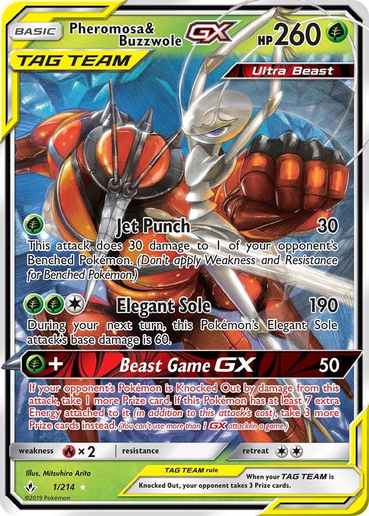 Image for Pheromosa & Buzzwole GX (1/214) (SM - Unbroken Bonds) (SM10) - Pokemon