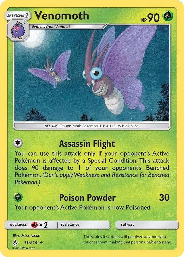 Image for Venomoth (11/214) (SM - Unbroken Bonds) (SM10) - Pokemon