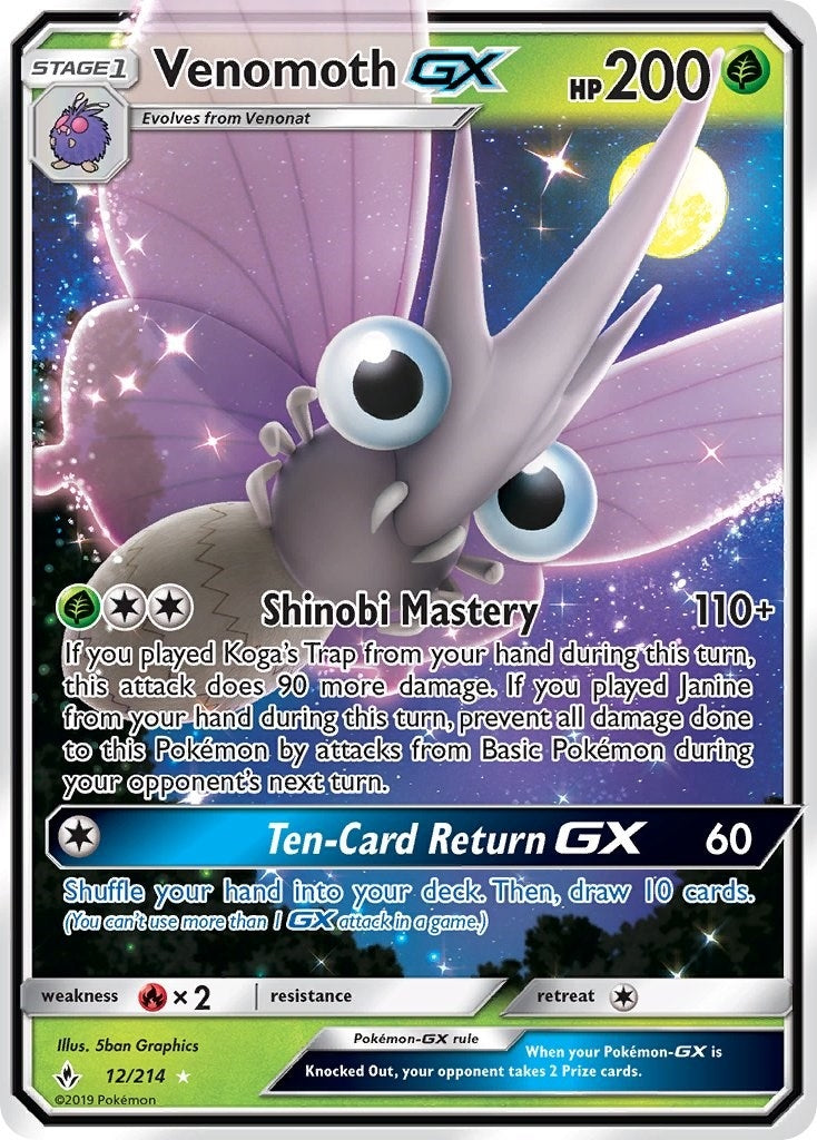 Venomoth GX (12/214) (SM - Unbroken Bonds)