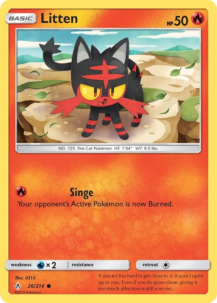 Image for Litten (26) (26/214) (SM - Unbroken Bonds) (SM10) - Pokemon
