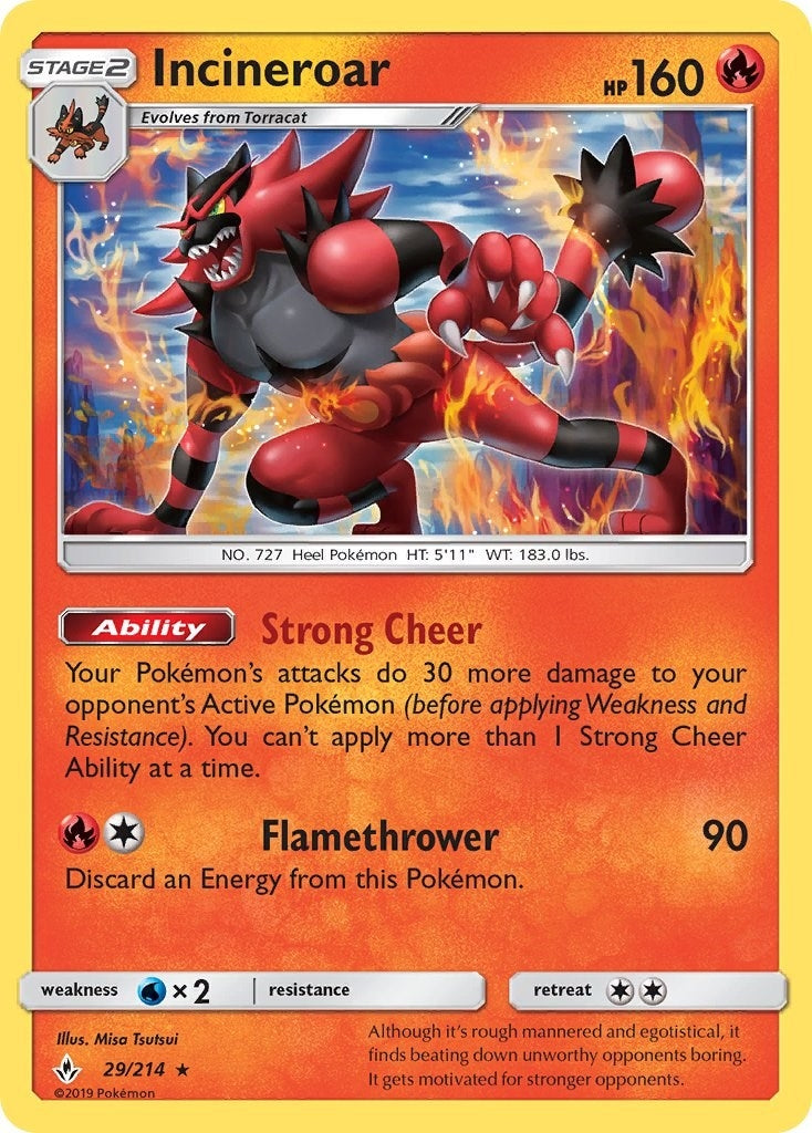 Image for Incineroar (29/214) (SM - Unbroken Bonds) (SM10) - Pokemon