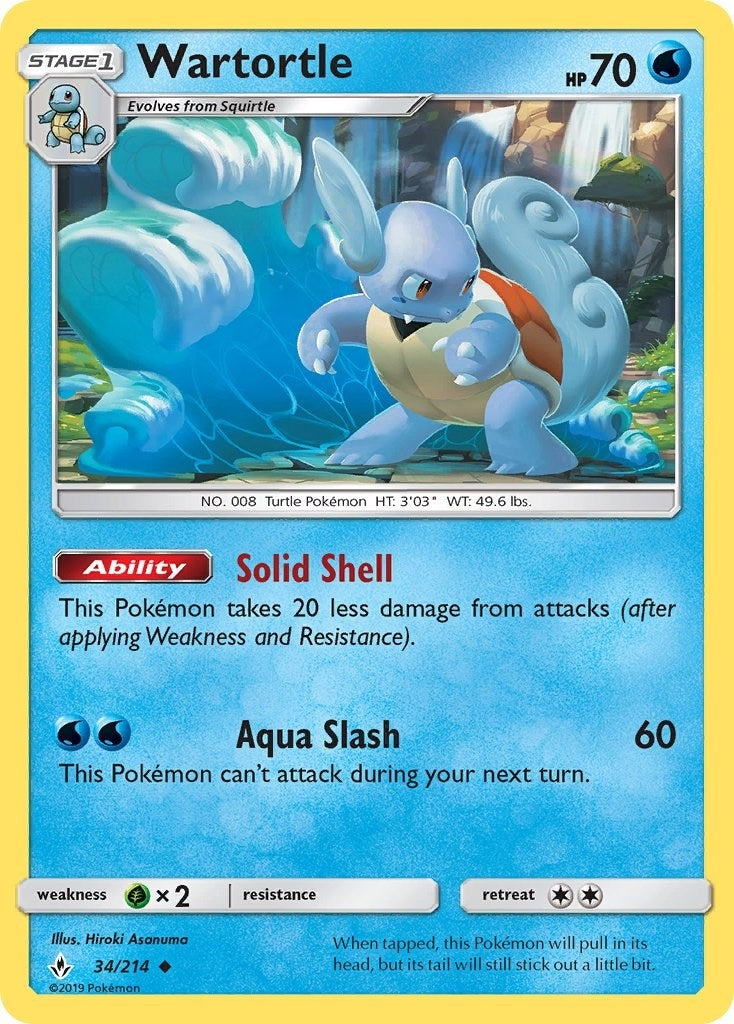 Image for Wartortle (34/214) (SM - Unbroken Bonds) (SM10) - Pokemon