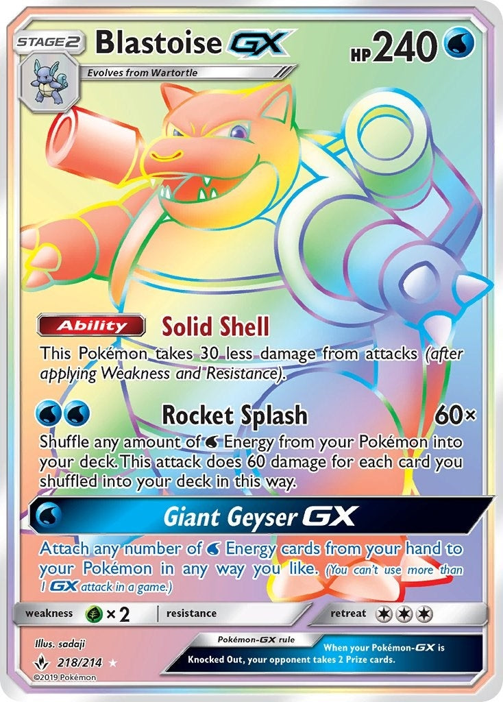 Image for Blastoise GX (Secret) (218/214) (SM - Unbroken Bonds) (SM10) - Pokemon