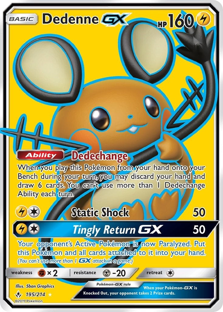 Image for Dedenne GX (Full Art) (195/214) (SM - Unbroken Bonds) (SM10) - Pokemon