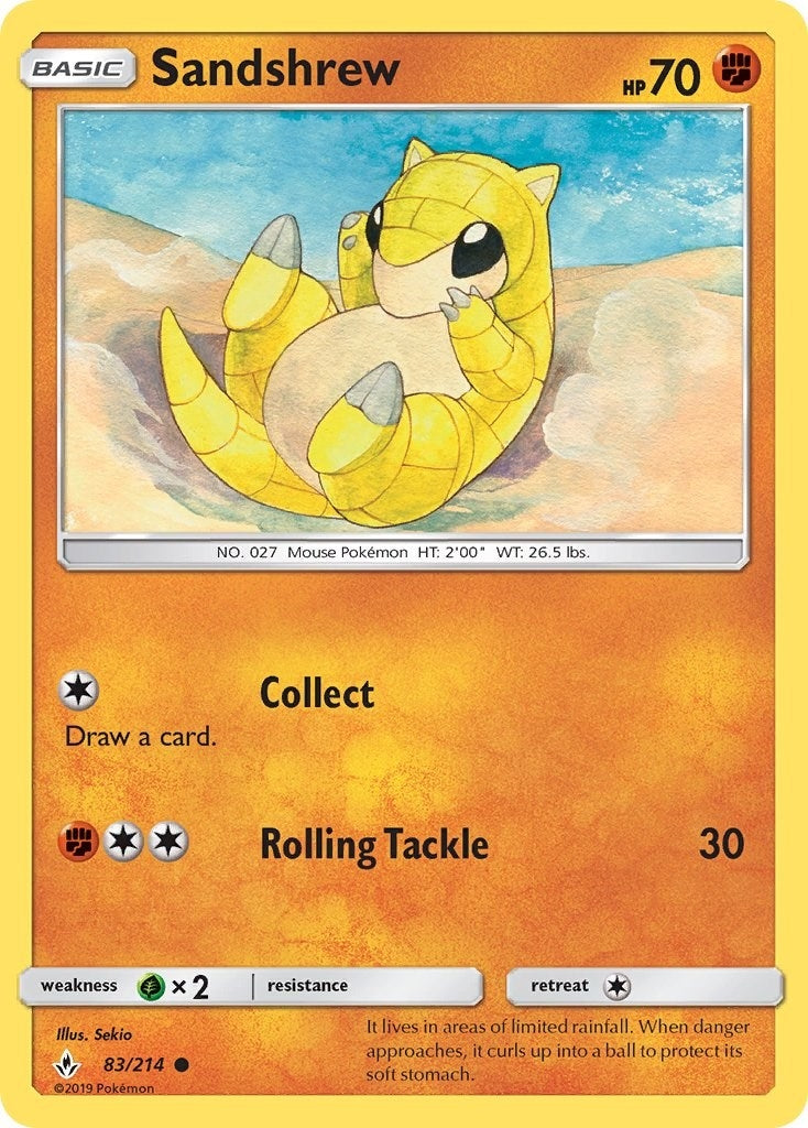Image for Sandshrew (83/214) (SM - Unbroken Bonds) (SM10) - Pokemon