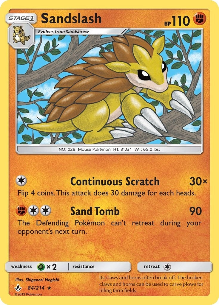 Image for Sandslash (84/214) (SM - Unbroken Bonds) (SM10) - Pokemon