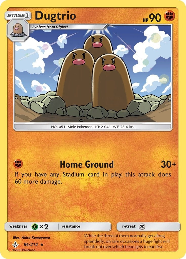 Image for Dugtrio (86/214) (SM - Unbroken Bonds) (SM10) - Pokemon