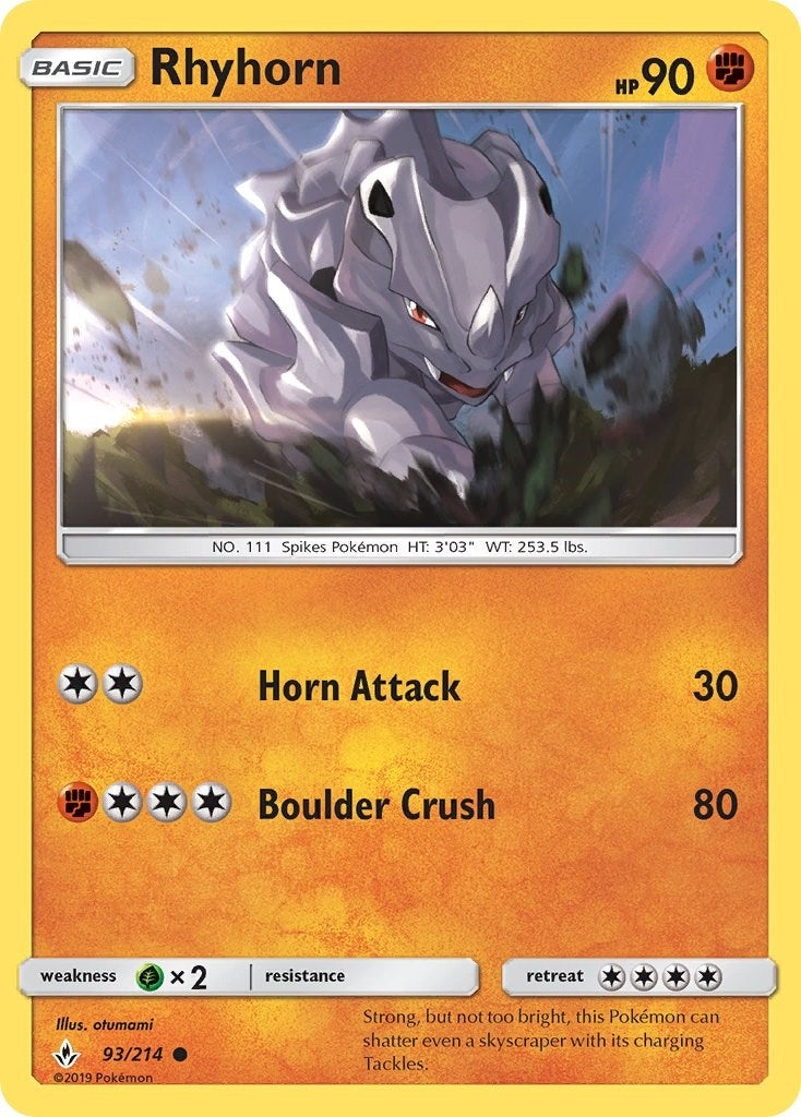 Image for Rhyhorn (93) (93/214) (SM - Unbroken Bonds) (SM10) - Pokemon