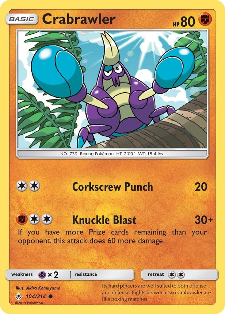 Image for Crabrawler (104/214) (SM - Unbroken Bonds) (SM10) - Pokemon