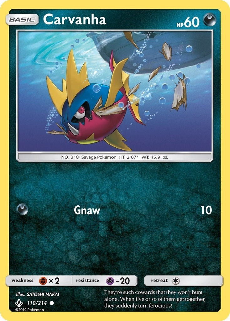 Image for Carvanha (110/214) (SM - Unbroken Bonds) (SM10) - Pokemon