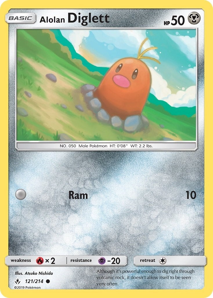 Image for Alolan Diglett (121/214) (SM - Unbroken Bonds) (SM10) - Pokemon