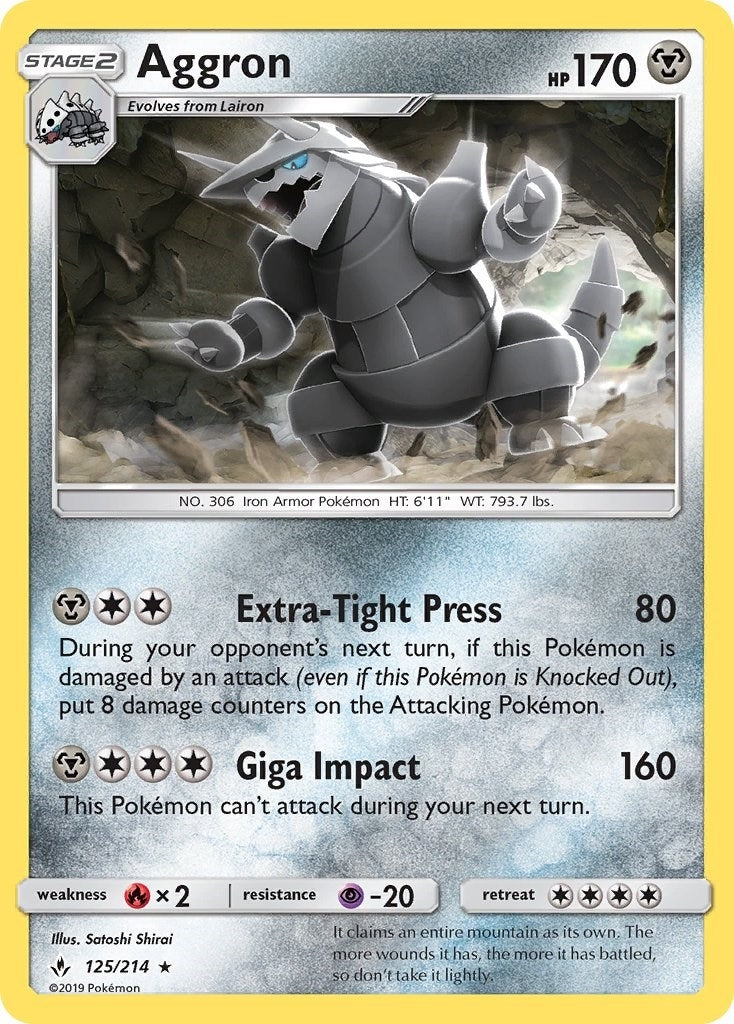 Image for Aggron (125/214) (SM - Unbroken Bonds) (SM10) - Pokemon