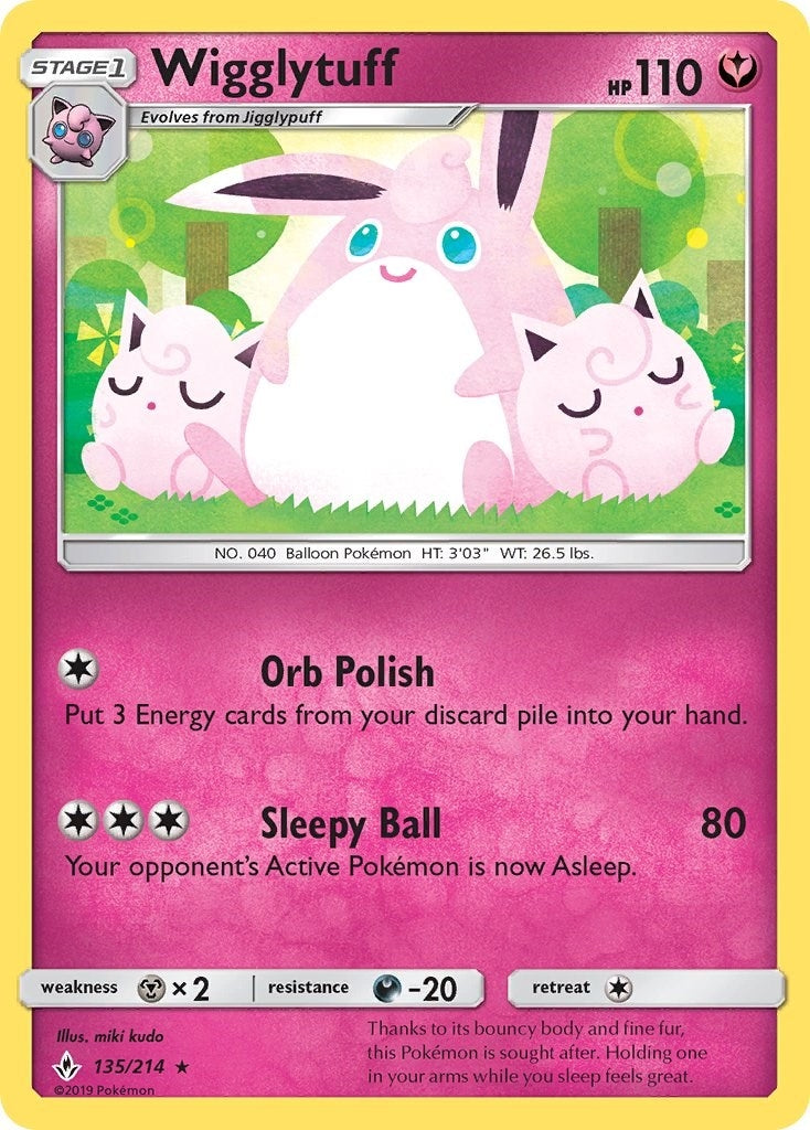 Image for Wigglytuff (135/214) (SM - Unbroken Bonds) (SM10) - Pokemon