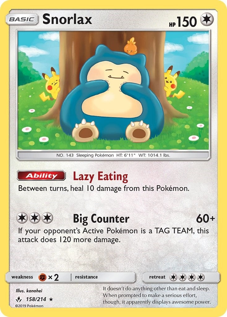 Image for Snorlax (158/214) (SM - Unbroken Bonds) (SM10) - Pokemon