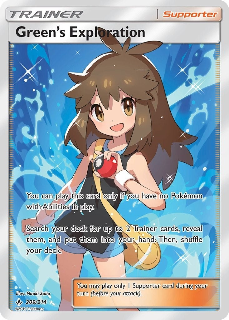Image for Green's Exploration (Full Art) (209/214) (SM - Unbroken Bonds) (SM10) - Pokemon