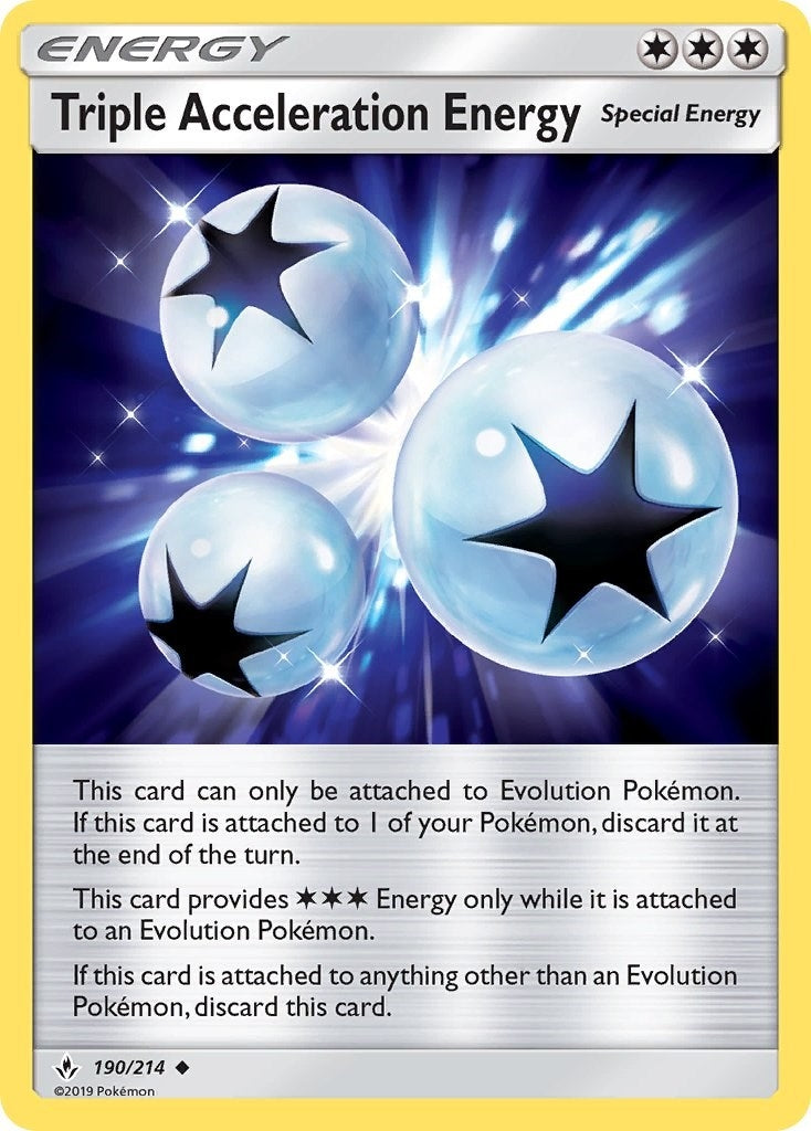 Image for Triple Acceleration Energy (190/214) (SM - Unbroken Bonds) (SM10) - Pokemon
