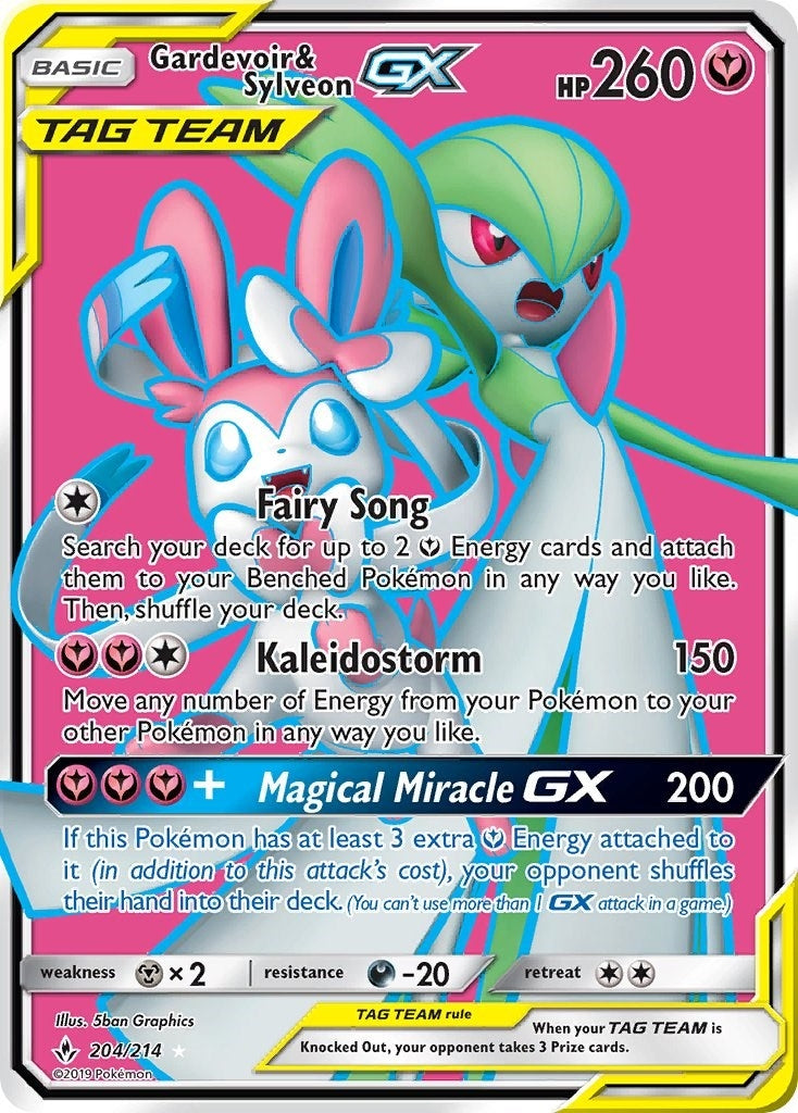 Image for Gardevoir & Sylveon GX (204) (Full Art) (204/214) (SM - Unbroken Bonds) (SM10) - Pokemon