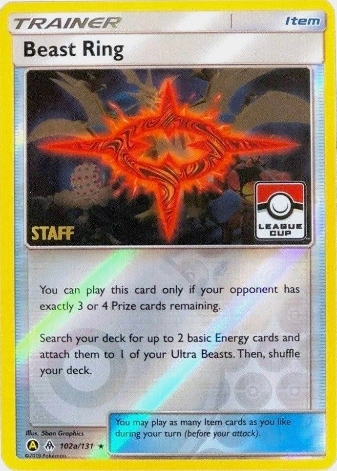 Image for Beast Ring - 102a/131 (League Cup) [Staff] (102a/131) (League & Championship Cards) (PR) - Pokemon