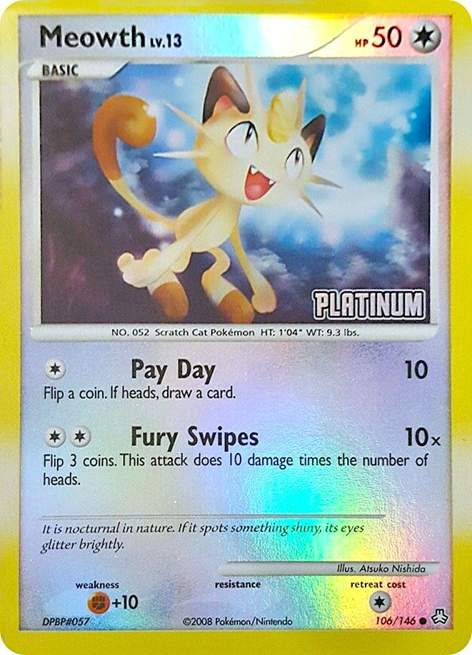 Image for Meowth - 106/146 [Platinum] (106/146) (Burger King Promos) (BKP) - Pokemon