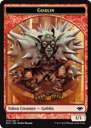 Goblin // Emblem - Serra the Benevolent Double-Sided Token (MH1-10 // 20) [Modern Horizons] - PokeBox USA