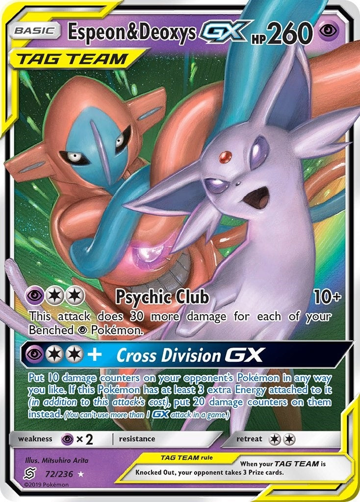 Image for Espeon & Deoxys GX (72/236) (SM - Unified Minds) (SM11) - Pokemon