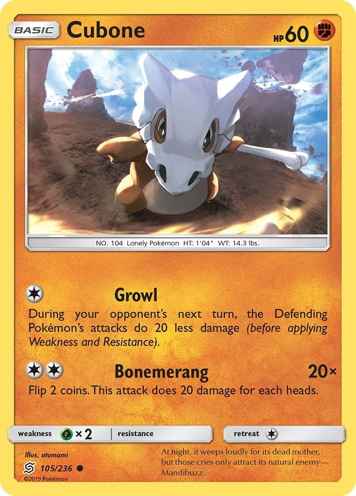 Image for Cubone (105/236) (SM - Unified Minds) (SM11) - Pokemon