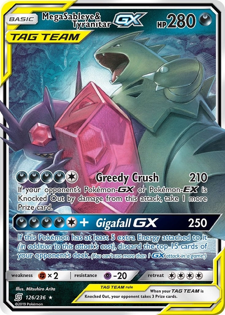 Image for Mega Sableye & Tyranitar GX (126/236) (SM - Unified Minds) (SM11) - Pokemon